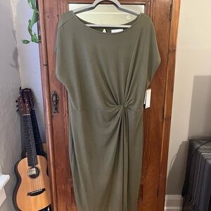 Nordstrom Asymmetrical Olive Dress